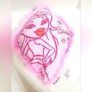 Bratz Sasha MGA home decor pillow room pink diamond shaped feathers new
